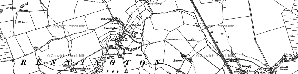 Old map of Rennington in 1896
