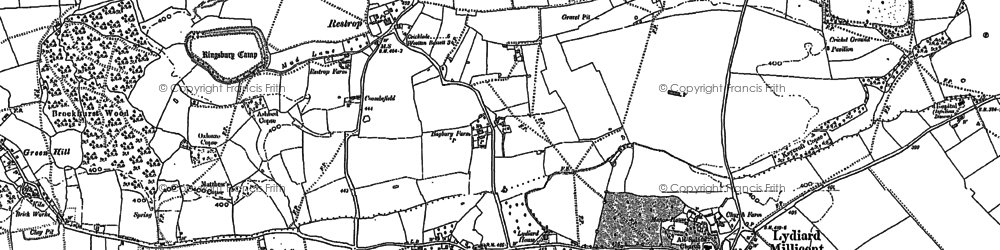 Old map of Restrop in 1898