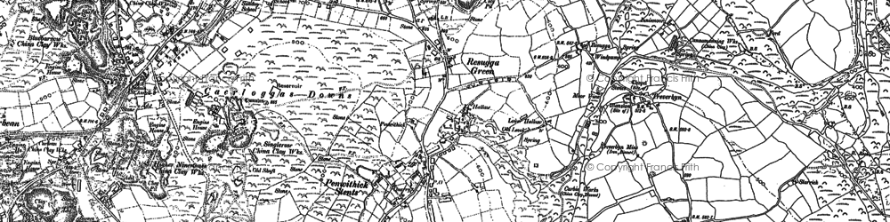 Old map of Resugga Green in 1881