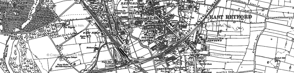 Old map of Retford in 1884