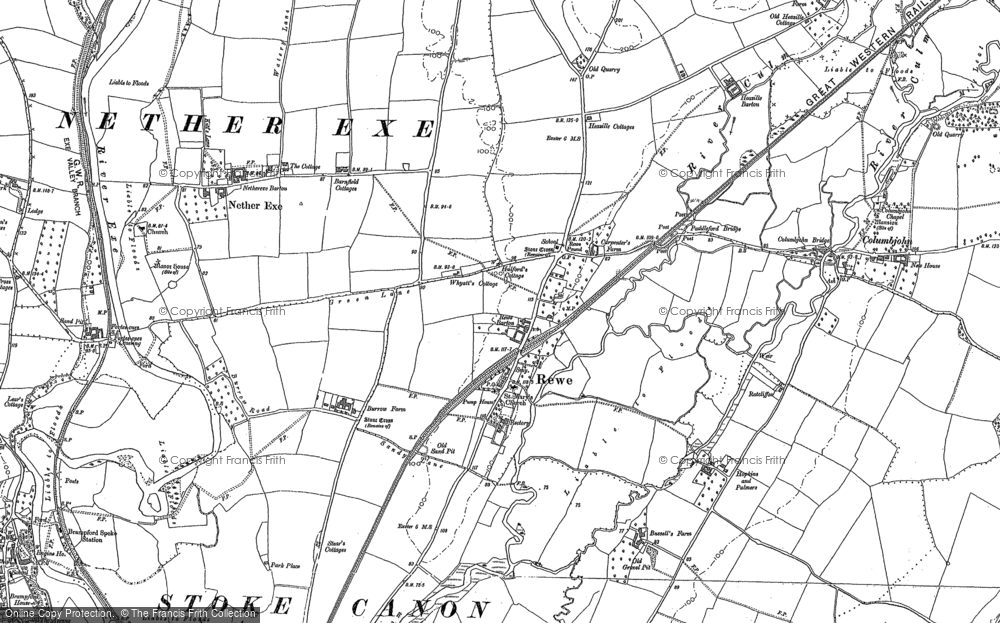 Old Map of Historic Map covering Columbjohn in 1888