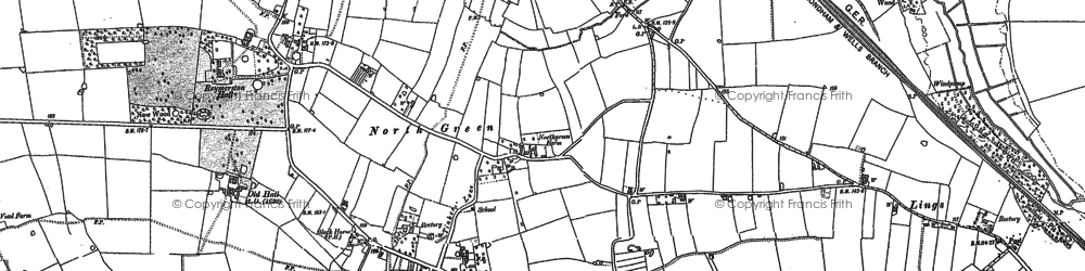 Old map of Reymerston in 1882