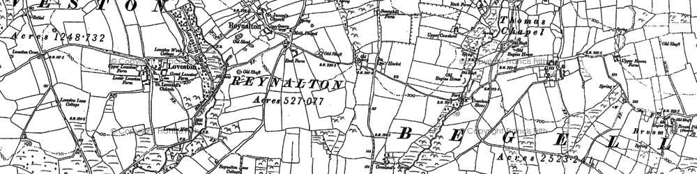 Old map of Reynalton in 1906
