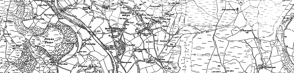 Old map of Afon Lwynor in 1904