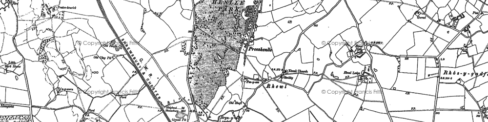 Old map of Preeshenlle in 1874