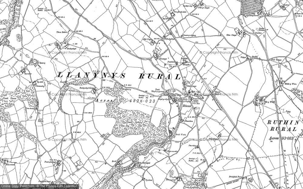 Old Map of Historic Map covering Brofair in 1899