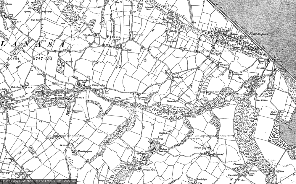 Old Map of Historic Map covering Afon y Garth in 1910