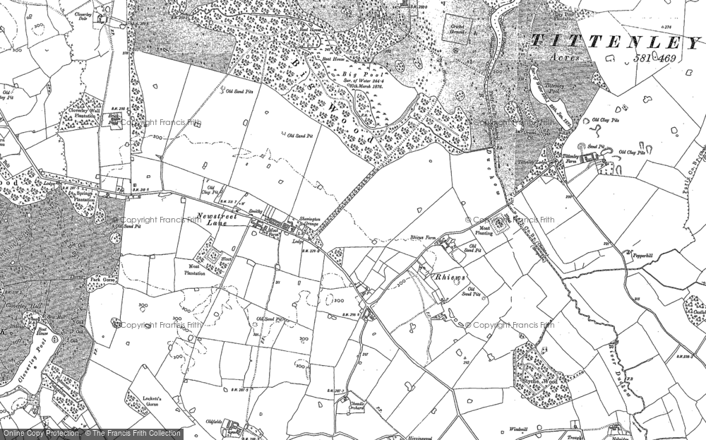Old Map of Rhiews, 1879 in 1879