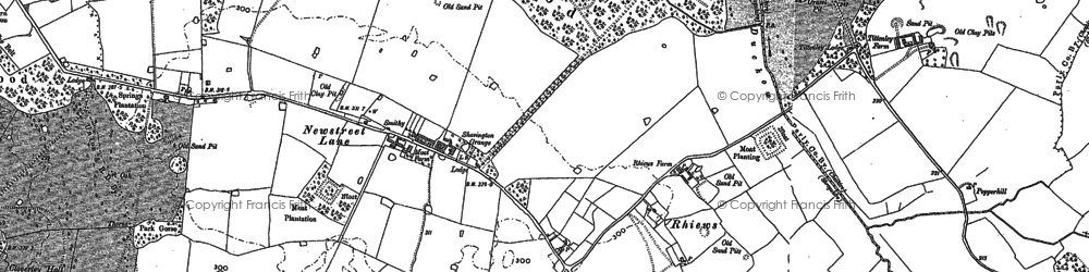 Old map of Rhiews in 1879