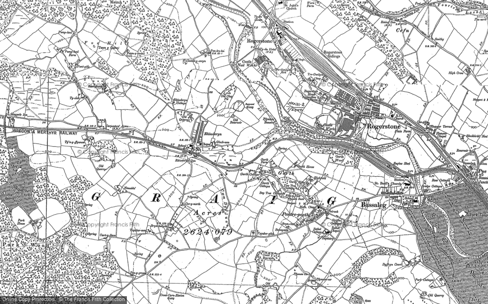 Old Map of Historic Map covering Pen-y-lan in 1899