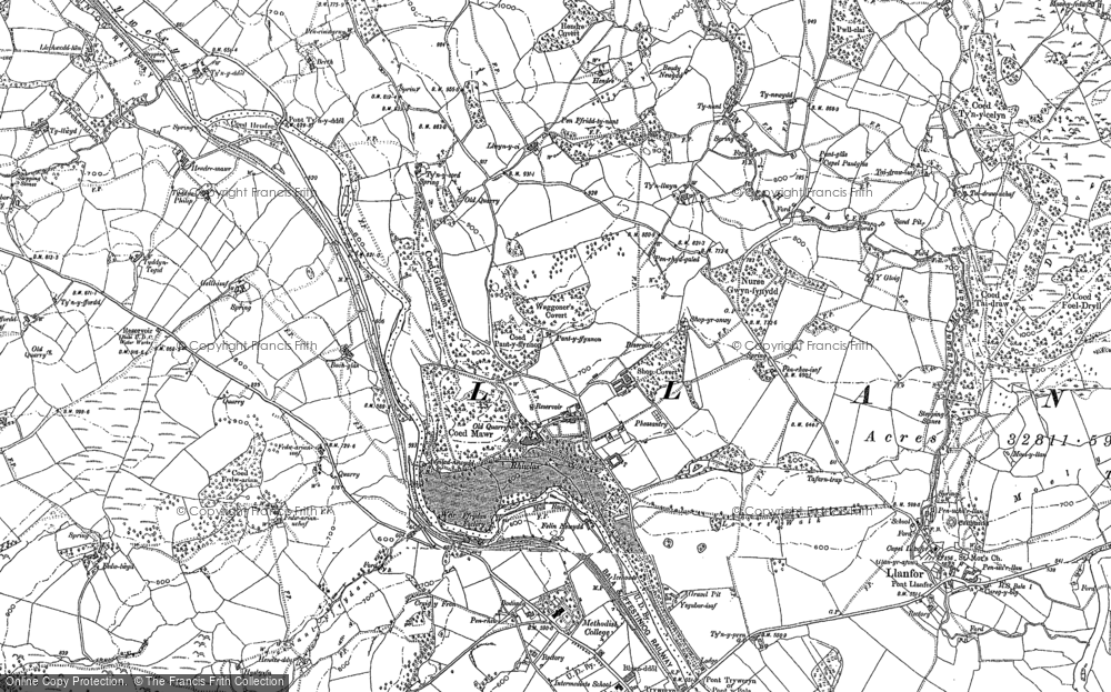 Old Map of Rhiwlas, 1886 in 1886