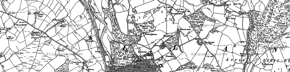 Old map of Rhiwlas in 1886