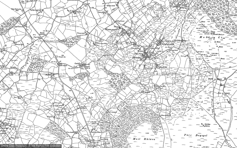 Old Map of Historic Map covering Carreg y Gath in 1888