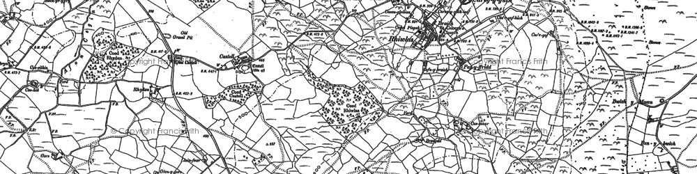 Old map of Rhiwlas in 1888