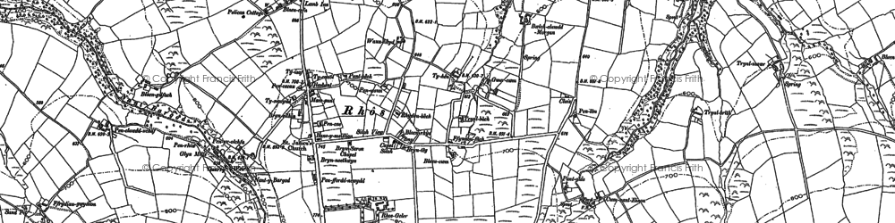 Old map of Rhôs in 1887
