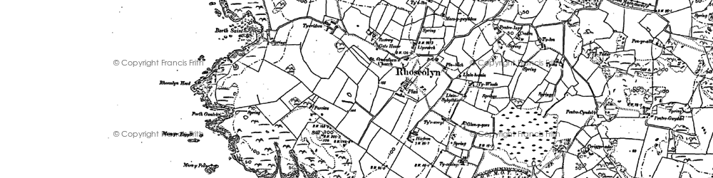 Old map of Rhoscolyn in 1899