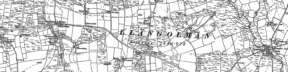 Old map of Afon Wern in 1888