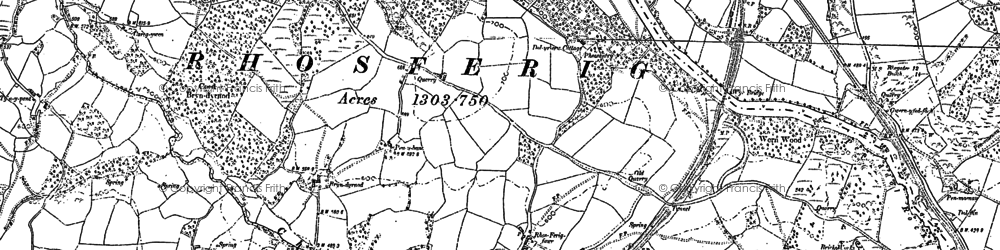 Old map of Rhosferig in 1902