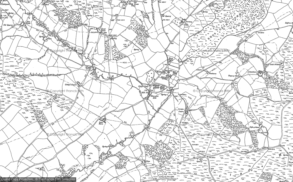 Old Map of Rhosgoch, 1887 - 1902 in 1887