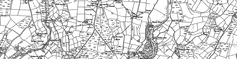 Old map of Trefan in 1888