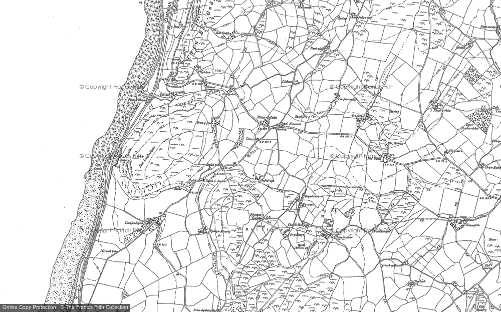 Old Map of Historic Map covering Bronclydwr in 1900
