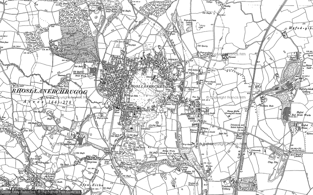 Old Map of Historic Map covering Afon Eitha in 1909