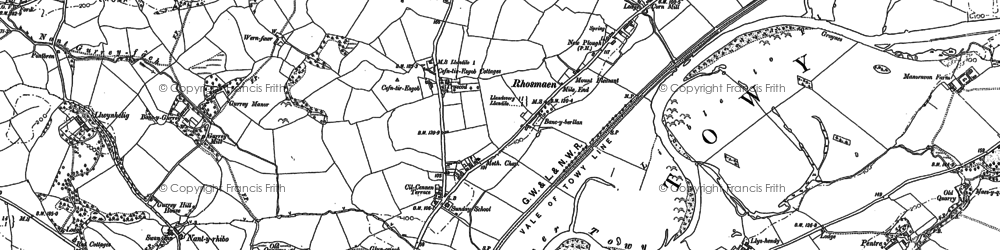 Old map of Pontbren Araeth in 1885