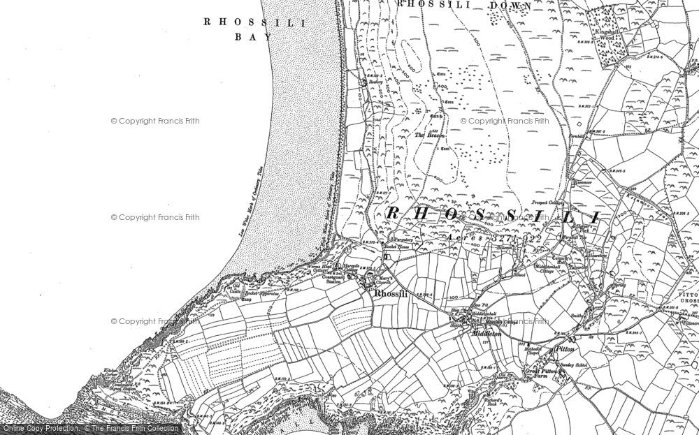 Old Map of Historic Map covering Blow Hole in 1896