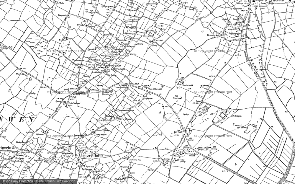 Old Map of Rhostrehwfa, 1887 - 1888 in 1887