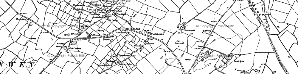 Old map of Rhostrehwfa in 1887