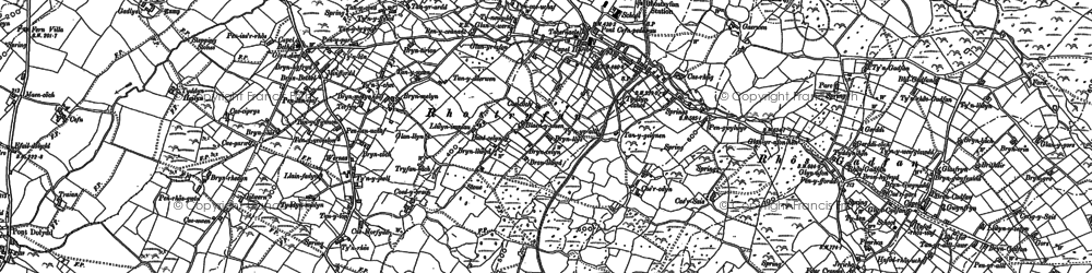 Old map of Rhos Isaf in 1888