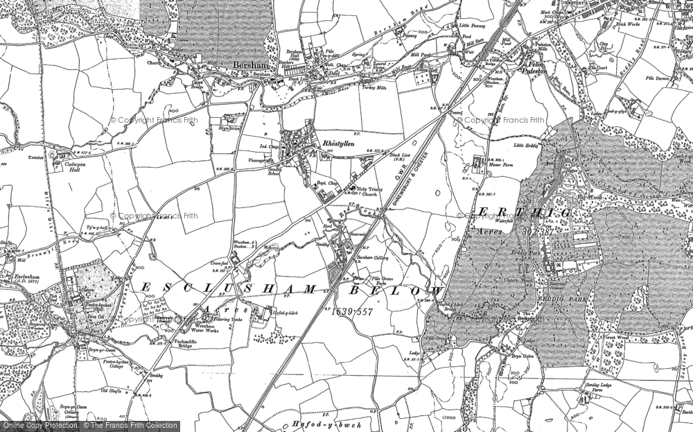 Old Map of Historic Map covering Erddig Country Park in 1898