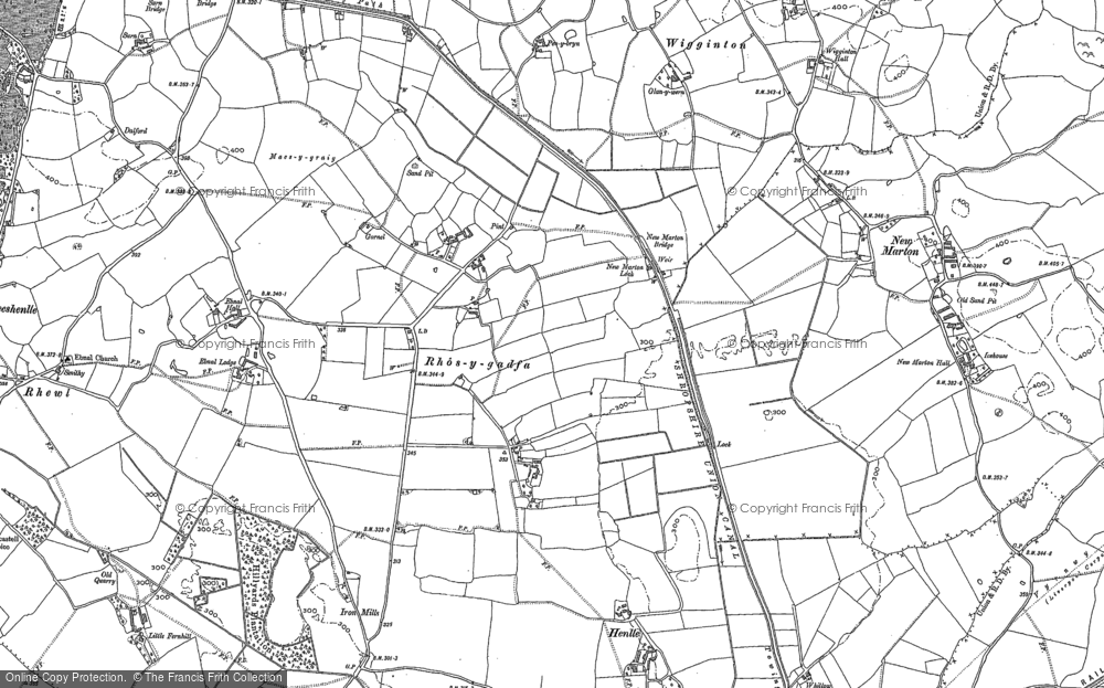 Old Map of Rhosygadfa, 1874 in 1874