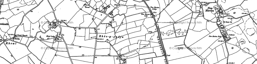 Old map of Rhosygadfa in 1874
