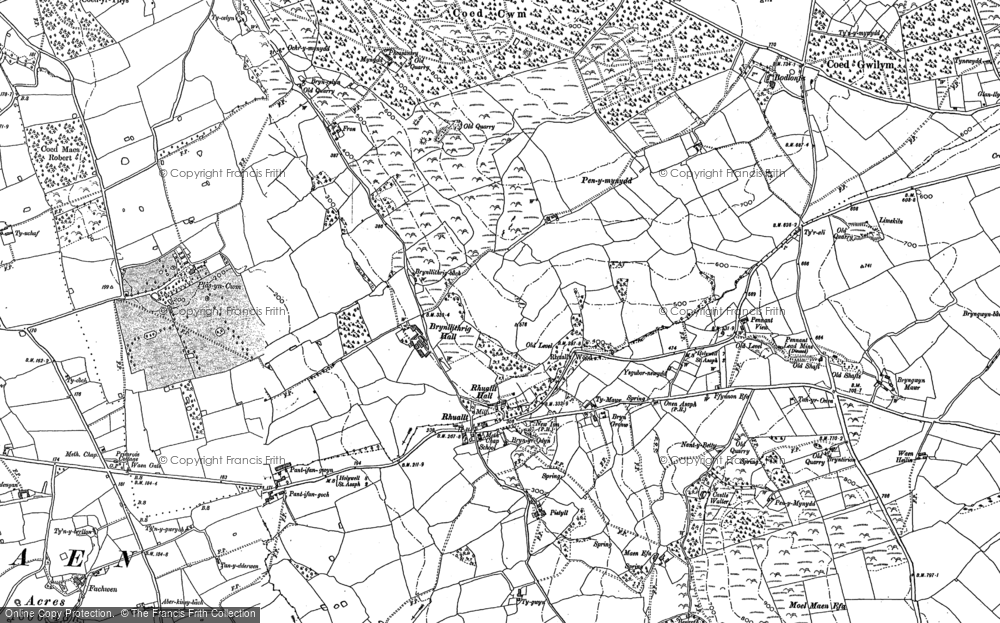 Old Map of Historic Map covering Bodlonfa in 1898