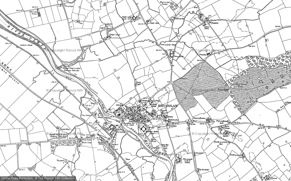 Old Map of Historic Map covering Pen-y-ffordd in 1911