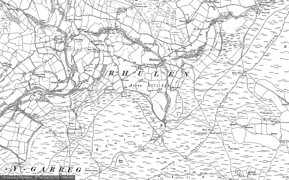 Old Map of Rhulen, 1887 - 1902 in 1887