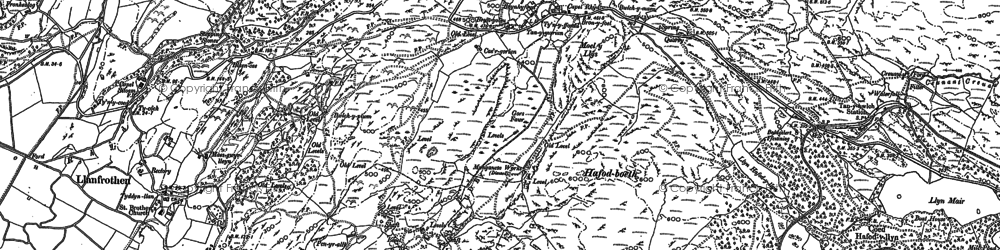 Old map of Rhyd in 1899