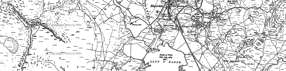 Old map of Rhyd-Ddu in 1887