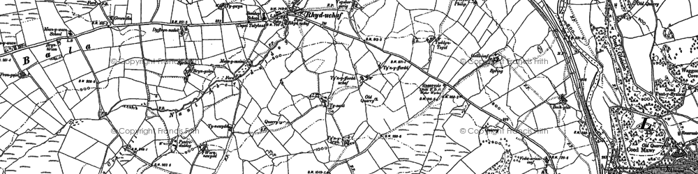 Old map of Rhyd-uchaf in 1886