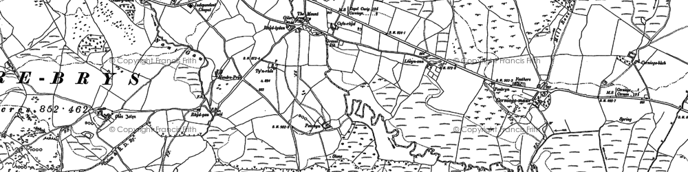 Old map of Rhydlydan in 1899