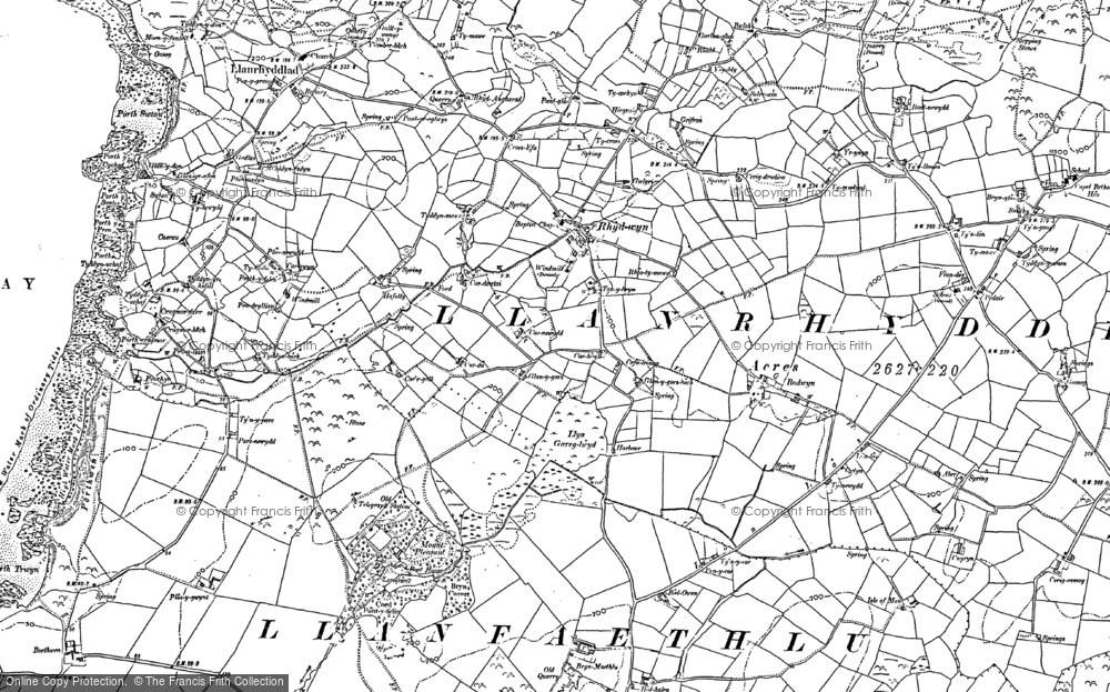 Old Map of Historic Map covering Bodwyn in 1886