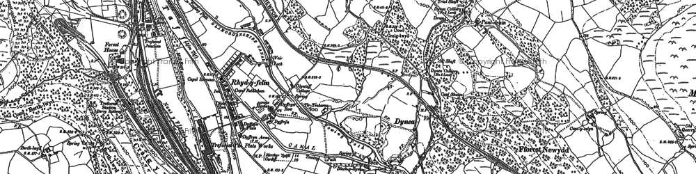 Old map of Rhydyfelin in 1897