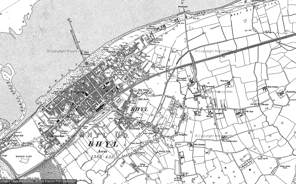 Old Map of Rhyl, 1911 in 1911