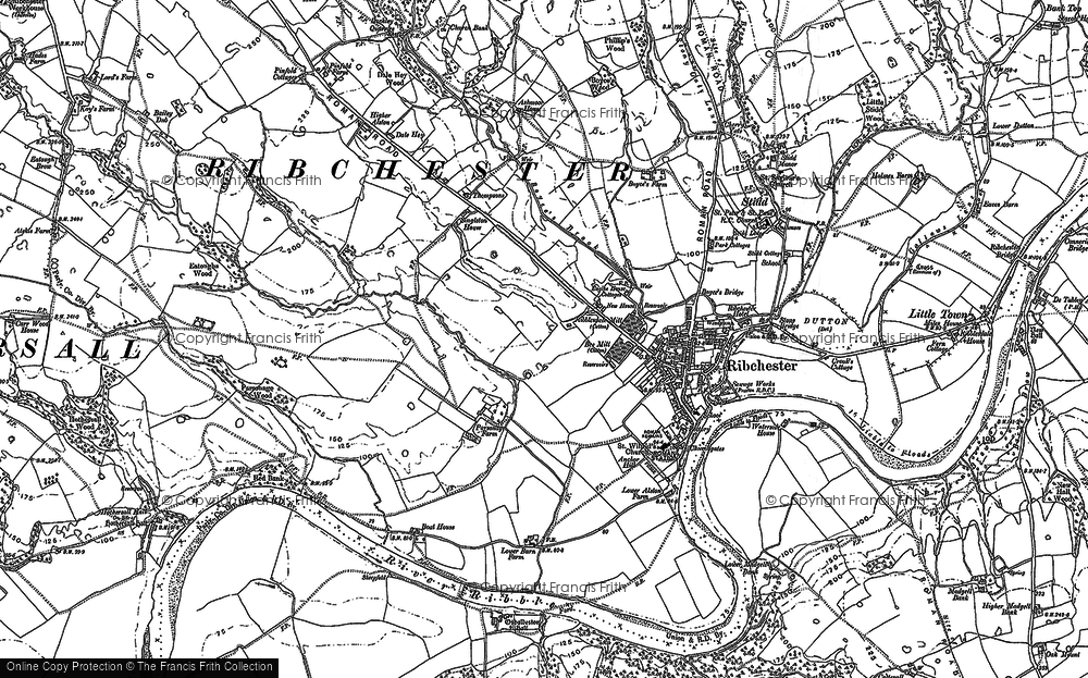 Old Map of Historic Map covering Bank Top in 1892