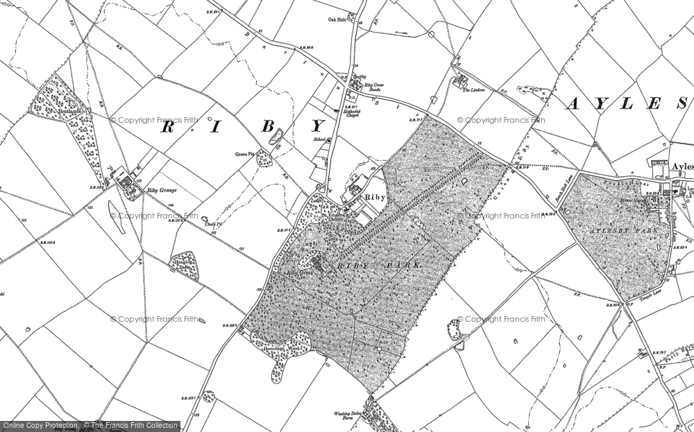 Old Map of Historic Map covering Bratlands in 1886