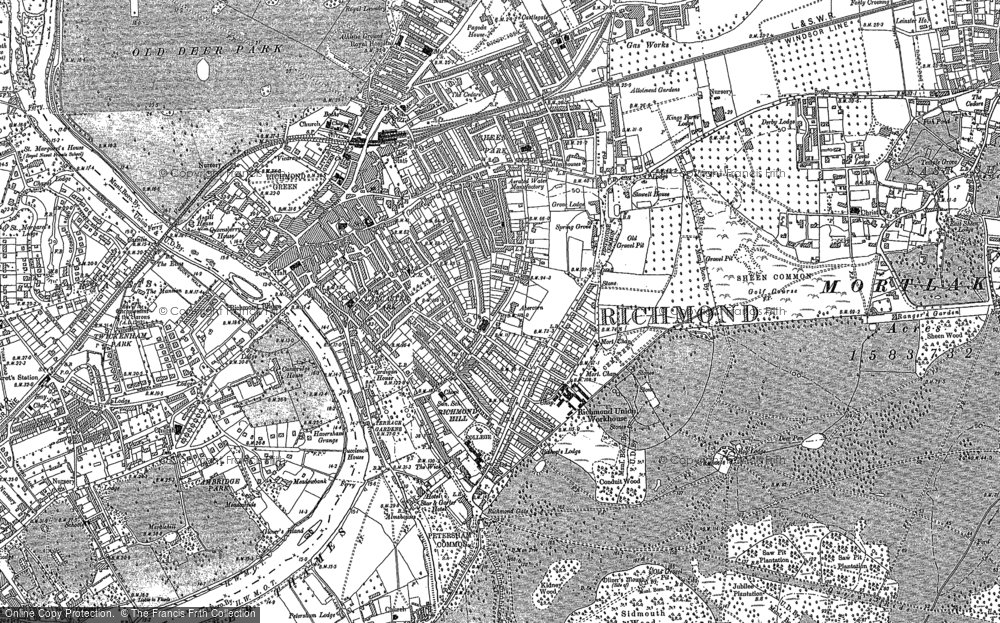 Old Map of Richmond, 1893 - 1912 in 1893