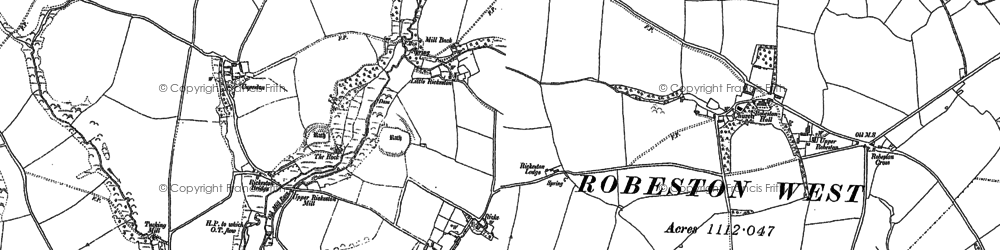 Old map of Rickeston in 1906