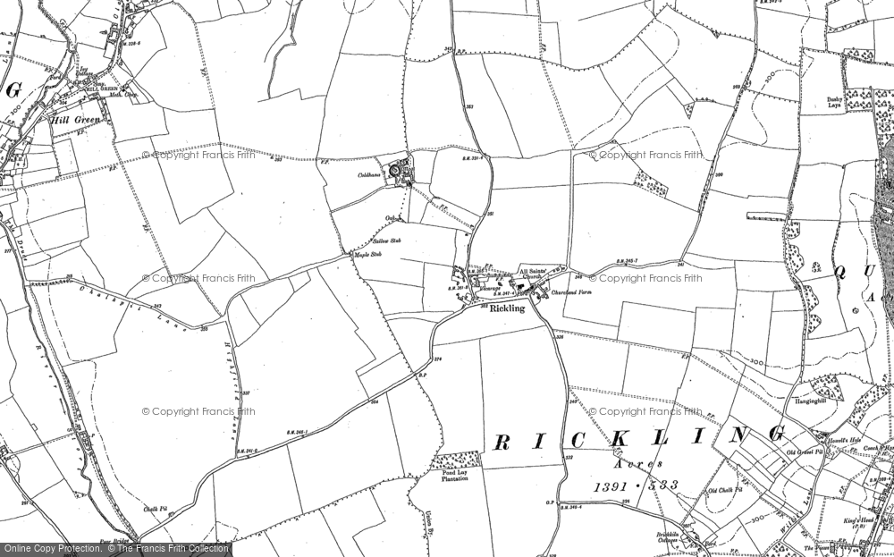 Old Map of Rickling, 1896 in 1896