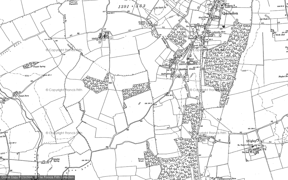 Old Map of Rickling Green, 1896 in 1896